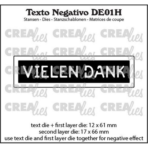 Crealies - Stanzschablone "Vielen Dank" Texto Negativo Dies