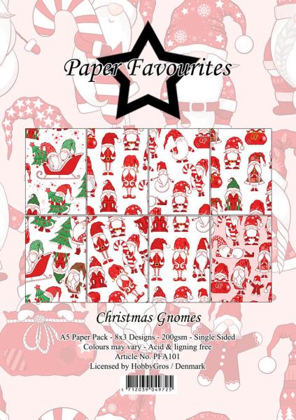 Paper Favourites - Designpapier "Christmas Gnomes" Paper Pack A5 - 24 Bogen