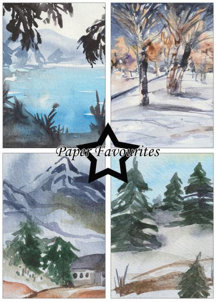 Paper Favourites - Designpapier "Winter Landscape" Paper Pack A5 - 24 Bogen