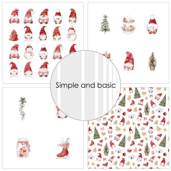 Simple and Basic - Designpapier "Christmas Gnomes" Paper Pack 6x6 Inch - 24 Bogen 