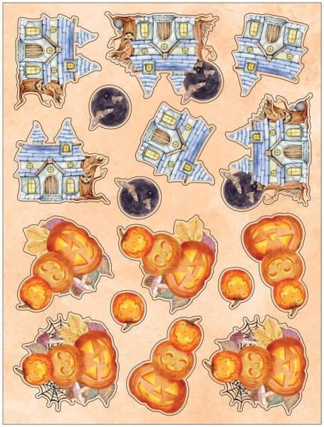 Crafters Companion - Stanzteile "Trick or Treat" 3D Cut Topper Pad 9x12 Inch - 15 Bogen