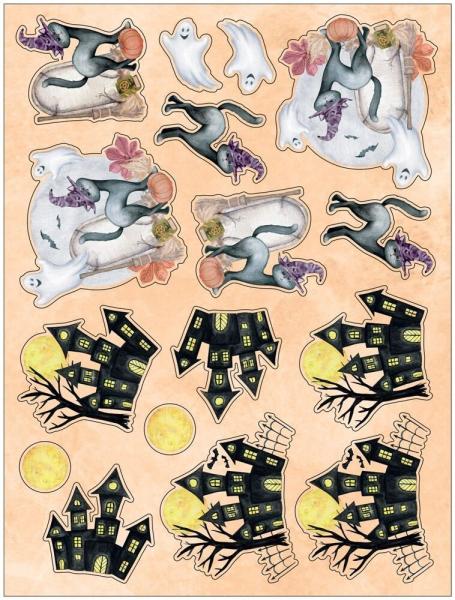 Crafters Companion - Stanzteile "Trick or Treat" 3D Cut Topper Pad 9x12 Inch - 15 Bogen