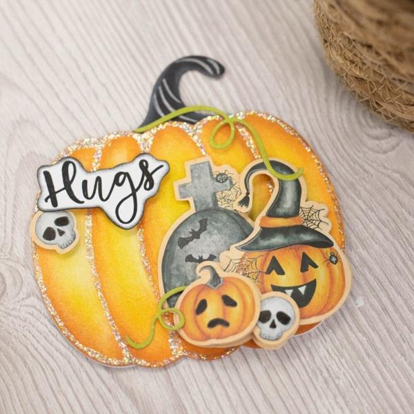 Crafters Companion - Stanzteile "Trick or Treat" 3D Cut Topper Pad 9x12 Inch - 15 Bogen