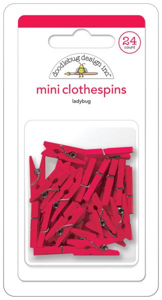 Doodlebug Design - Wäscheklammern "Ladybug" Mini Clothespins 