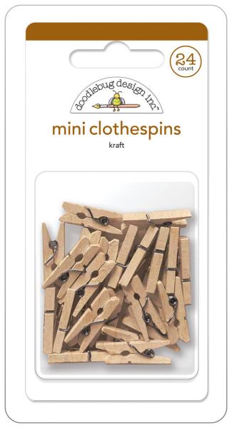 Doodlebug Design - Wäscheklammern "Kraft" Mini Clothespins 