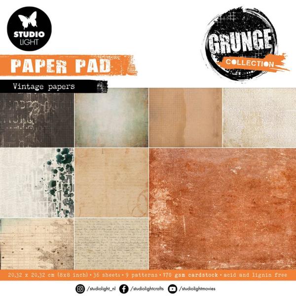 Studio Light - Designpapier "Vintage Papers" Paper Pack 8x8 Inch - 36 Bogen