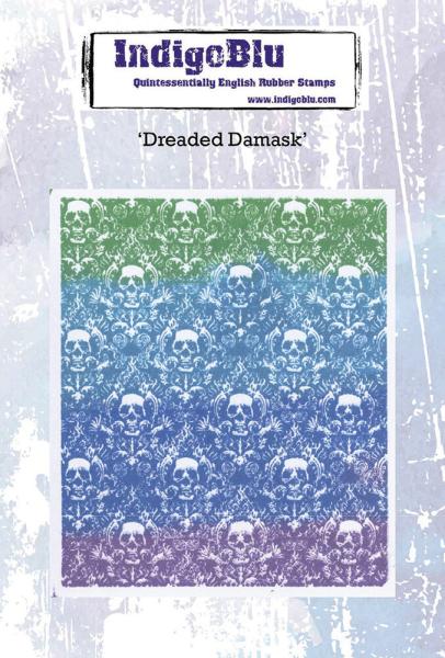 IndigoBlu - Gummistempel Set "Dreaded Damask" A6 Rubber Stamp