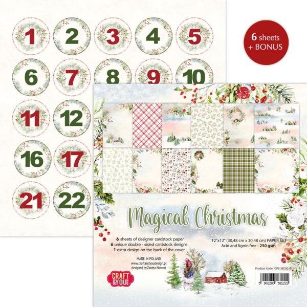 Craft & You Design - Designpapier "Magical Christmas" Paper Pad 12x12 Inch - 6 Bogen