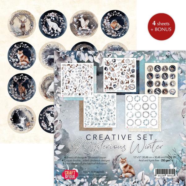 Craft & You Design - Designpapier "Mysterious Winter" Paper Pad 12x12 Inch - 4 Bogen