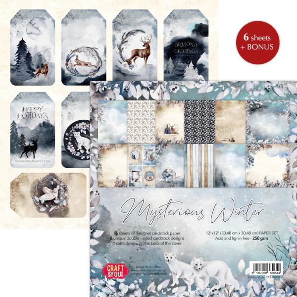 Craft & You Design - Designpapier "Mysterious Winter" Paper Pad 12x12 Inch - 6 Bogen