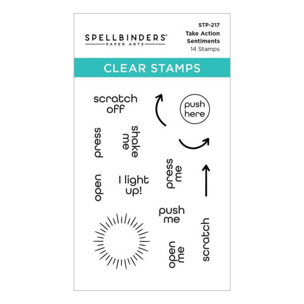 Spellbinders - Stempelset "Take Action Sentiments" Clear Stamps