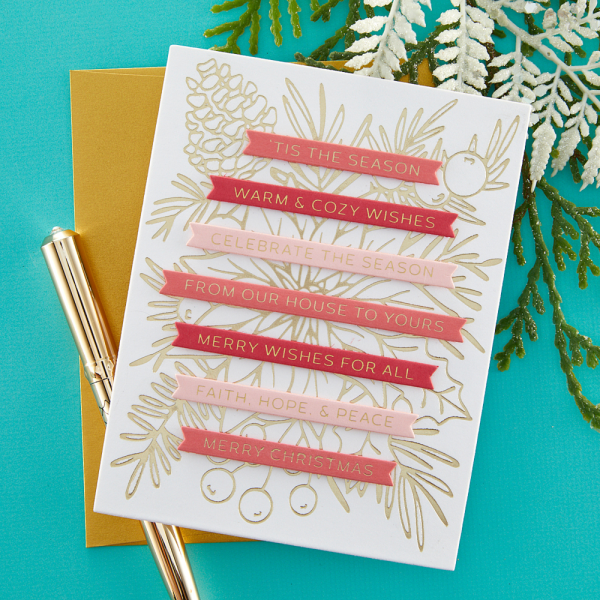 Spellbinders - Press Plate & Dies "Merry & Bright Sentiment Strips"