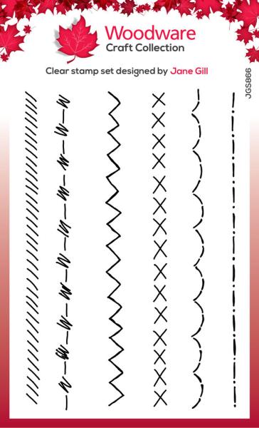 Woodware - Stempelset "Doodle Stitches" Clear Stamps Design by Jane Gill