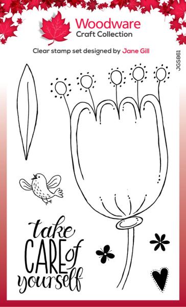 Woodware - Stempelset "Take Care" Clear Stamps Design by Jane Gill