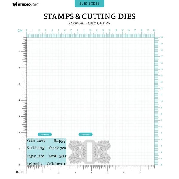 Studio Light - Stempel & Stanzschablone "Floral Frame" Stamp & Dies