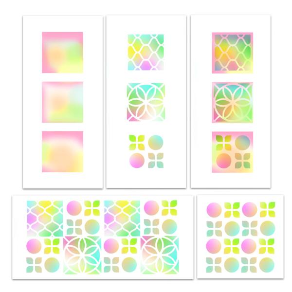 Polkadoodles - Schablone "Switchables Square Triptych" Stencil  