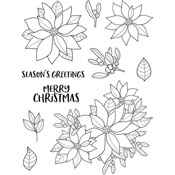 Creative Expressions - Stempelset "Poinsettia" Clear Stamps 6x8 Inch Design by Jane's Doodles