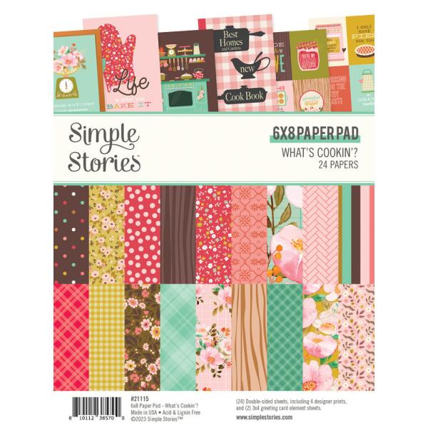 Simple Stories - Designpapier "What's Cookin' ?" Paper Pack 6x8 Inch - 24 Bogen