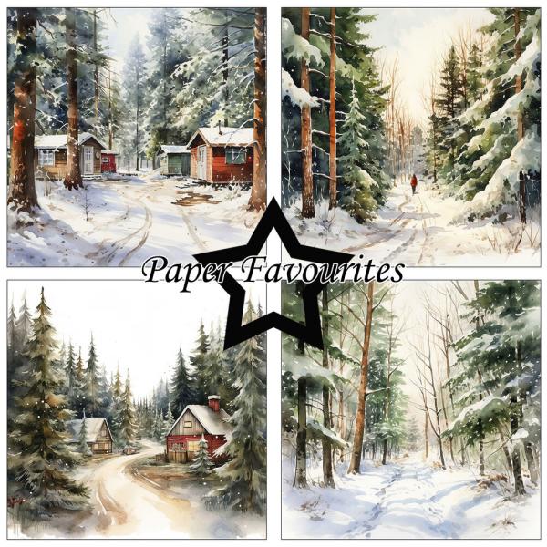 Paper Favourites - Designpapier "Winter Forest" Paper Pack 12x12 Inch 8 Bogen