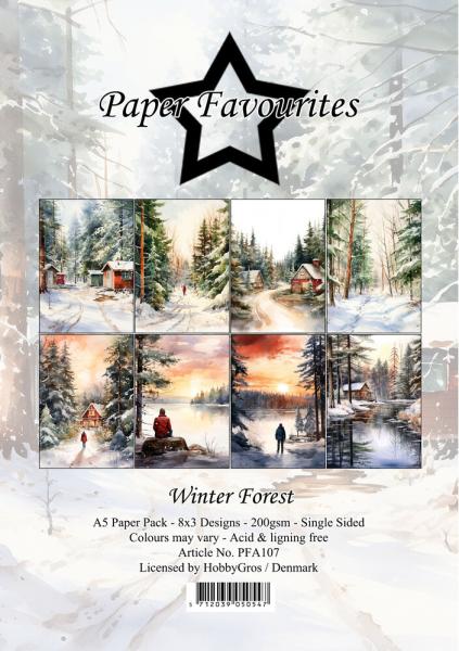 Paper Favourites - Designpapier "Winter Forest" Paper Pack A5 - 24 Bogen