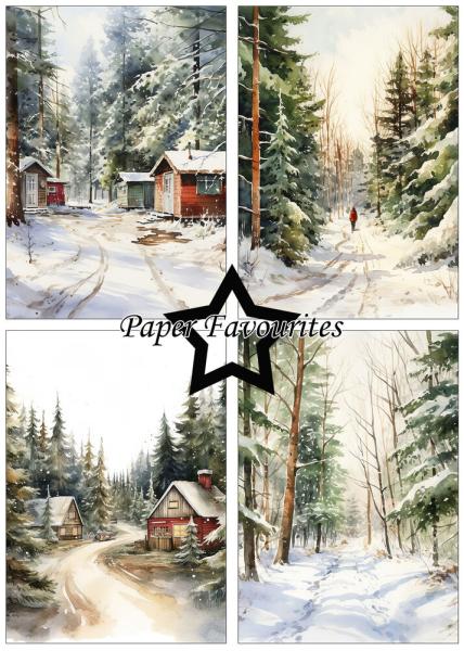 Paper Favourites - Designpapier "Winter Forest" Paper Pack A5 - 24 Bogen