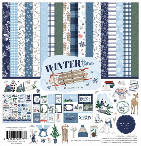 Carta Bella - Designpapier "Wintertime" Collection Kit 12x12 Inch - 12 Bogen  