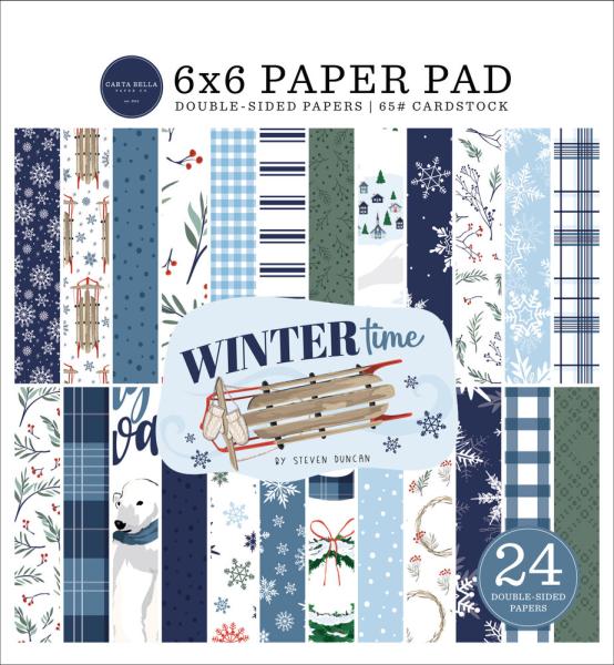 Carta Bella - Designpapier "Wintertime" Paper Pad 6x6 Inch - 24 Bogen