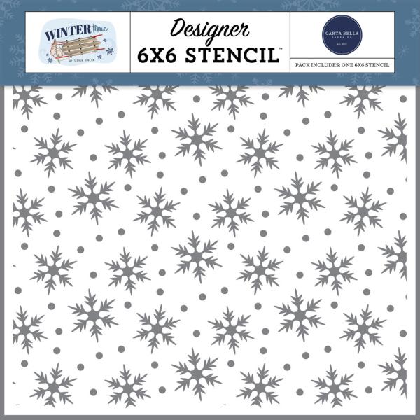 Carta Bella - Schablone 6x6 Inch "Bundle Up Snow" Stencil