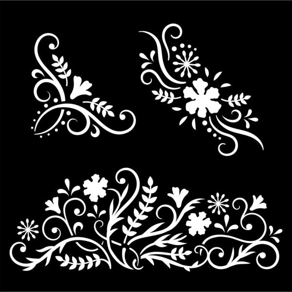 Creative Expressions - Schablone "Wildflower Whirls" Stencil 6x6 Inch Design by Jamie Rodgers