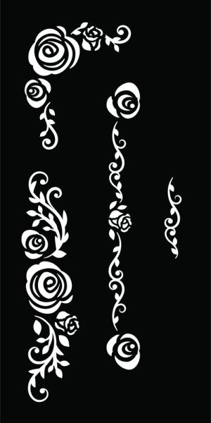 Creative Expressions - Schablone "Entwined Rose" Stencil 4x8 Inch Design by Jamie Rodgers