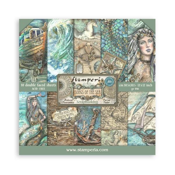 Stamperia - Designpapier "Songs of the Sea" Paper Pack 12x12 Inch - 10 Bogen