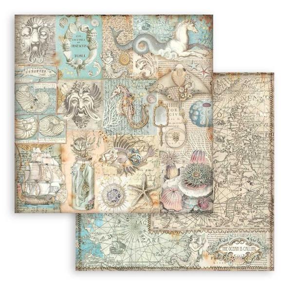 Stamperia - Designpapier "Songs of the Sea" Paper Pack 12x12 Inch - 10 Bogen