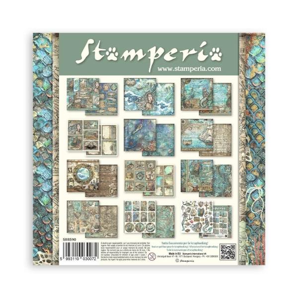 Stamperia - Designpapier "Songs of the Sea" Paper Pack 8x8 Inch - 10 Bogen