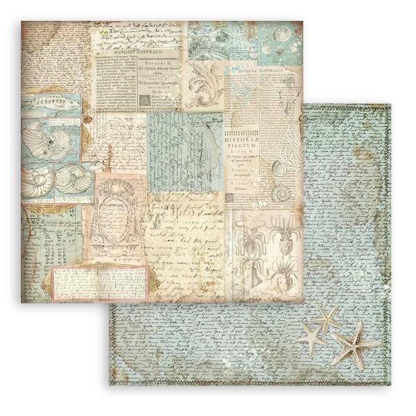 Stamperia - Designpapier "Songs of the Sea Maxi Background" Paper Pack 12x12 Inch - 10 Bogen