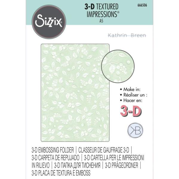 Sizzix - 3D Prägefolder "Snowbeery" Embossing Folder Design by Kath Breen