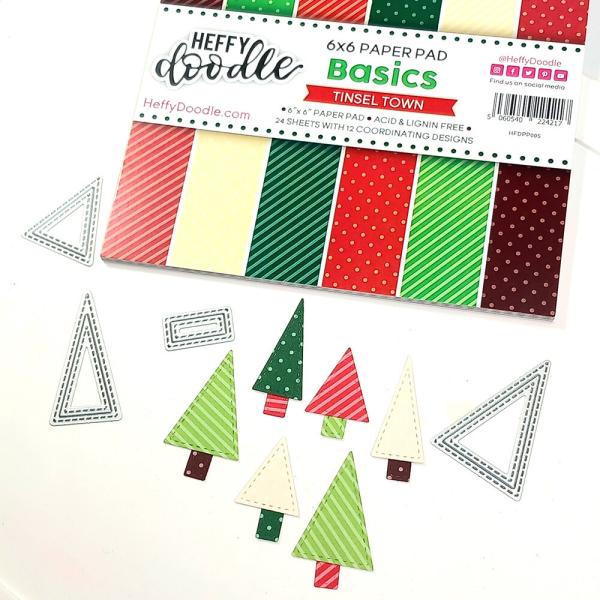 Heffy Doodle - Designpapier "Tinsel Town 6x6 Inch Paper Pad - 24 Bogen