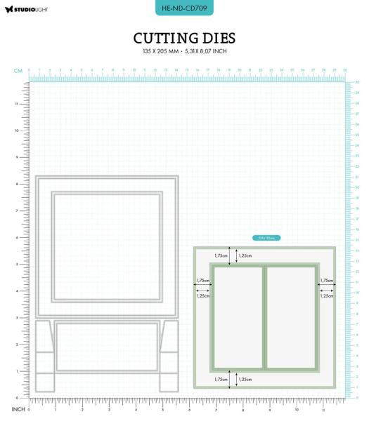 Studio Light - Stanzschablone "Square Duo Flip Card" Dies