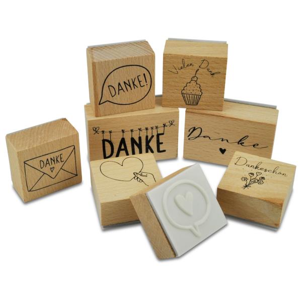 Meyco Holzstempel Set "DANKE" - 8 Stempel