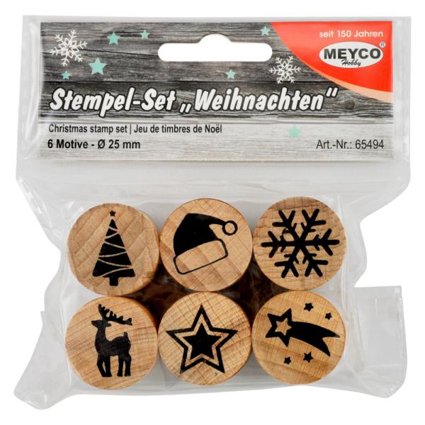 Meyco Holzstempel Set "Weihnachten" - 6 Stempel