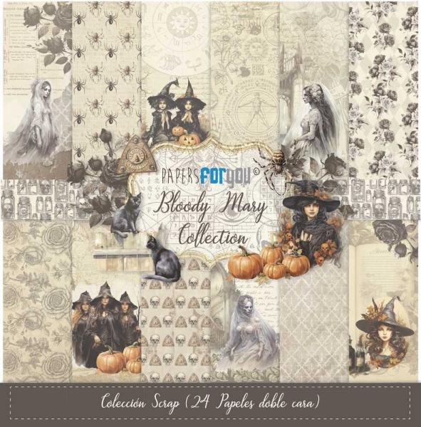 Papers For You - Designpapier "Bloody Mary" Scrap Paper Pack 6x6 Inch - 24 Bogen  