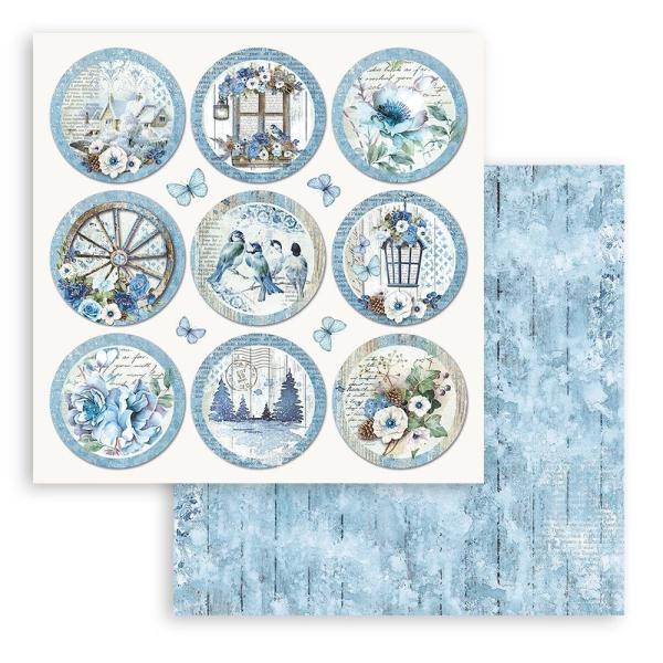 Stamperia - Designpapier "Blue Land Rounds" Paper Sheets 12x12 Inch - 10 Bogen