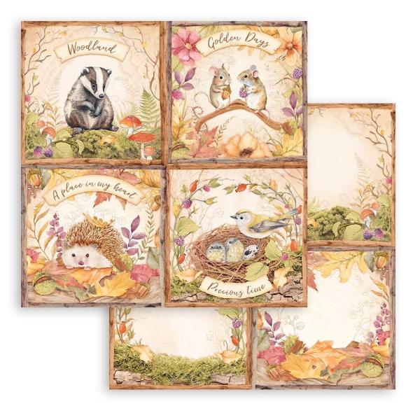 Stamperia - Designpapier "Woodland" Paper Pack 12x12 Inch - 10 Bogen