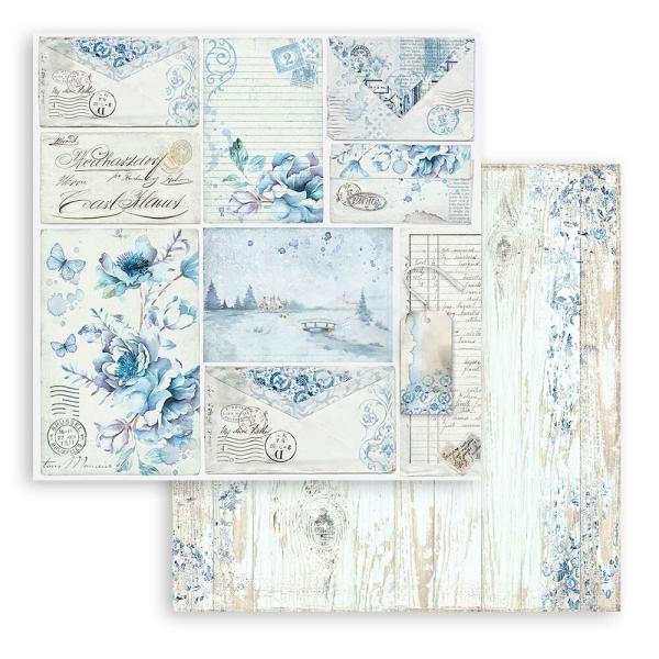 Stamperia - Designpapier "Blue Land" Paper Pack 8x8 Inch - 10 Bogen