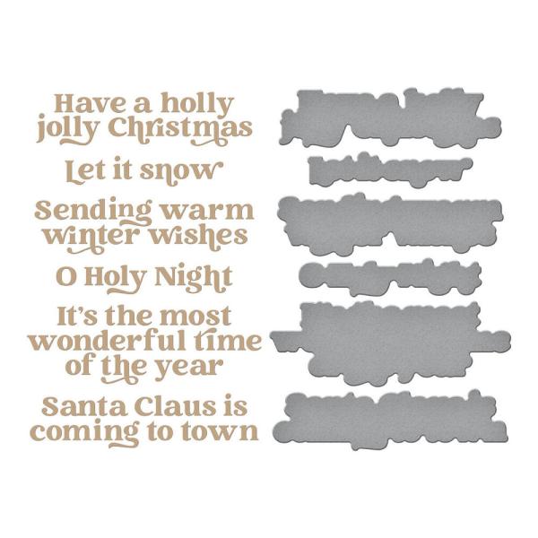 Spellbinders - Glimmer Hot Foil Plate & Dies "Wonderful Winter Sentiments"