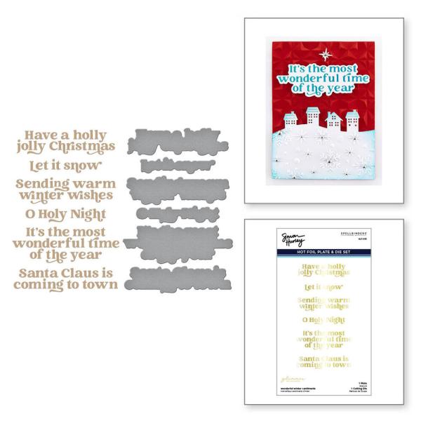 Spellbinders - Glimmer Hot Foil Plate & Dies "Wonderful Winter Sentiments"