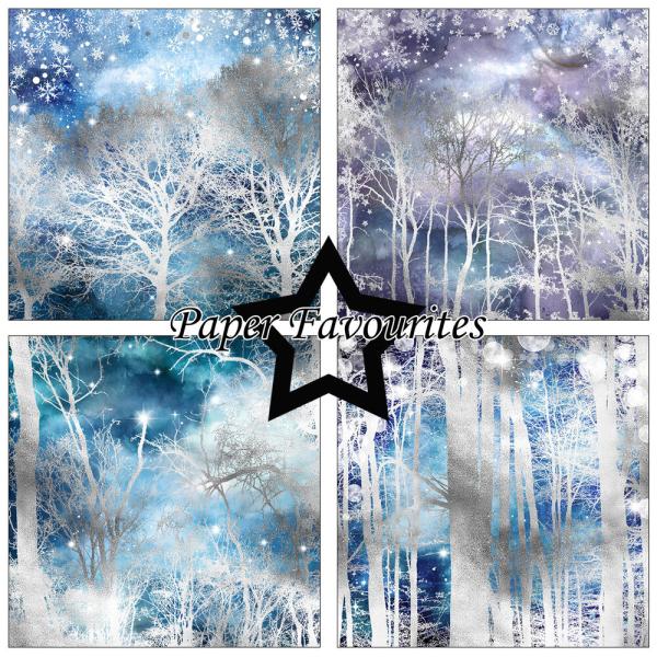 Paper Favourites - Designpapier "Silver Trees" Paper Pack 6x6 Inch - 24 Bogen