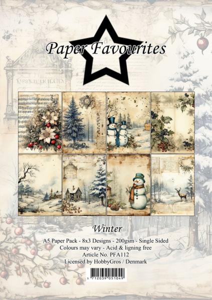 Paper Favourites - Designpapier "Winter" Paper Pack A5 - 24 Bogen