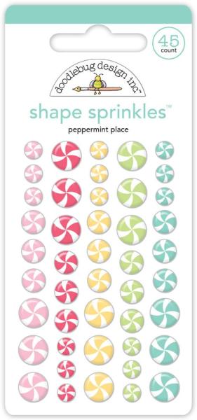 Doodlebug Design - Epoxy Sticker "Peppermint Place" Shape Sprinkles