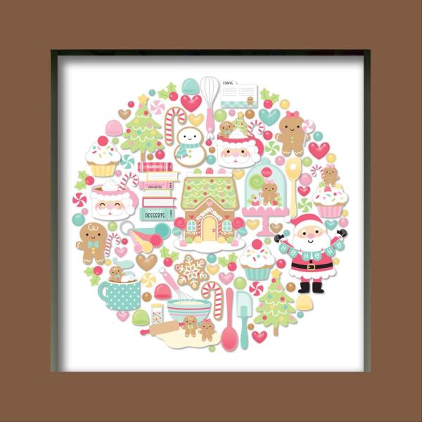 Doodlebug Design - Kit für Schattenbox "Gingerbread Kisses" Shadow Box Kit