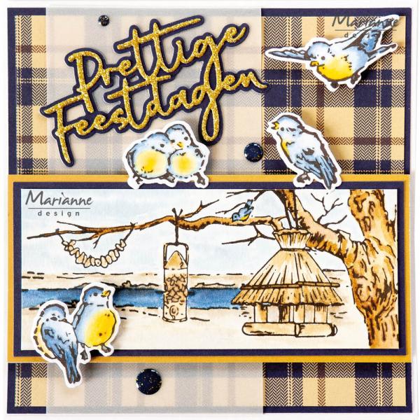 Marianne Design - Stempel "Border Bird Feeding" Clear Stamps